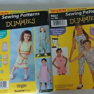 2 Vintage Simplicity Fashions For Girls, Sewing Patterns For Dummies Series.